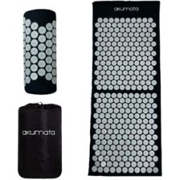 Akumata Long Acupressure Mat with Pillow Full-Body Massager 1 un. Black and Grey
