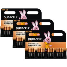 Duracell Plus AAA LR03 Batteries 36 Pack