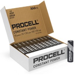 Duracell Procell Constant AAA LR03 PC2400 Batteries Box of 100