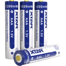 Xtar 1.5V AAA 800mAh Lithium Rechargeable Batteries 4 Pack
