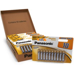 Panasonic Alkaline Power (Bronze) AAA LR03 Batteries 50 Pack