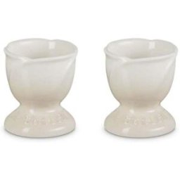 Le Creuset La Jardin Tulip Stoneware Set of 2 Egg Cups - Meringue