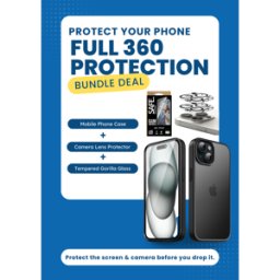 Gadcet UK 360° iPhone Protection Bundle (Case, Screen & Camera Lens Protector)