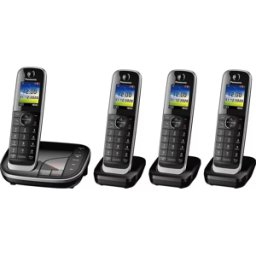 Panasonic KX-TGJ424EB Cordless Phone - Quad Handsets, Black, New