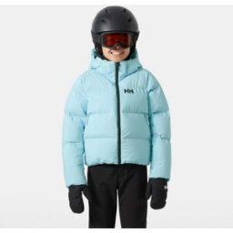 Helly Hansen Juniors' Nora Short Puffy Ski Jacket Blue 13 - Light Cyan Blue - Unisex