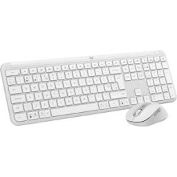 Logitech MK950 Signature Slim Wireless Keyboard and Mouse Combo – QWERTY UK Layout, Multi-Device Bluetooth – White