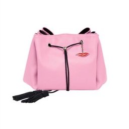 Donna May London Lay Flat Faux Leather Collection Makeup Bag Peony Pin