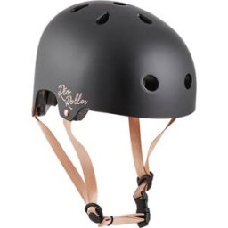 Rio Roller Rose Skate Helmet (Black - Rose Gold) - Black - Size: Large