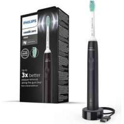 Philips Sonicare 3100 Series Sonic Electric Toothbrush with BrushSync Replacement Reminder (Model HX3671/14), Black