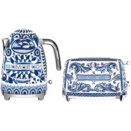 Smeg Dolce & Gabbana Jug Kettle & 2-Slice Toaster Set - Blu Mediterraneo