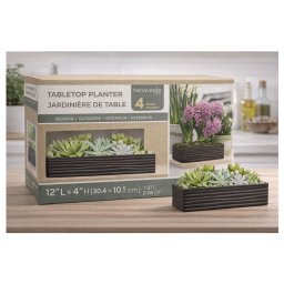 Tierraverde Tabletop Planter 4 Pack 12" Indoor Outdoor All Season Drainage REDU
