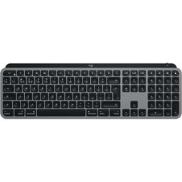 Logitech YR0073 MX Keys Advanced Wireless Illuminated Keyboard for Mac, Backlit LED Keys, Bluetooth, USB-C, MacBook Pro, Macbook Air, iMac, iPad Compatible, Metal Build, Silver, Used - Very Good