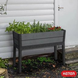 Keter Cortina Elevated Garden Bed 110L Smart Watering Weatherproof Resin