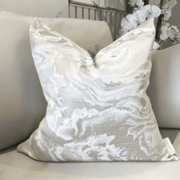 Aurora Cream & Taupe Marble Effect Cushion - 50x50cm, Cover Only
