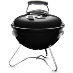 Weber Smokey Joe Charcoal Grill BBQ, 37cm, Portable with Lid & Plated Steel Legs, Porcelain-Enamelled Bowl - Black (1111004), New
