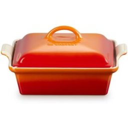 Le Creuset 23cm Heritage Stoneware Dish with Lid - Volcanic