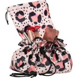 Donna May London Lay Flat Washable Collection Makeup Bag Nude Leopard