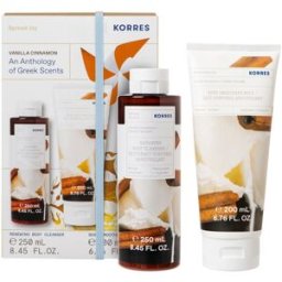 Korres Vanilla Cinnamon Shower Gel 250ml & Body Milk 200ml Set