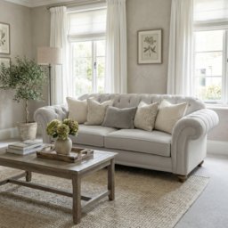 Sofa Style Chesterfield 3 Seat Velvet Sofa in Feather Grey