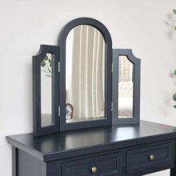 Navy Black Arched Triple Dressing Table Mirror - Daventry Navy Black Range Material: Furniture/Furniture Ranges/Daventry Range/Daventry Navy Black Range