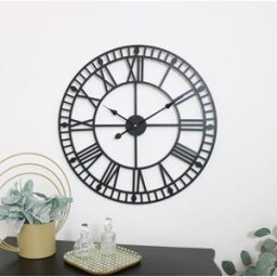 Black Metal Skeleton Clock 60cm x 60cm Material: Home Decor & Accessories/Clocks