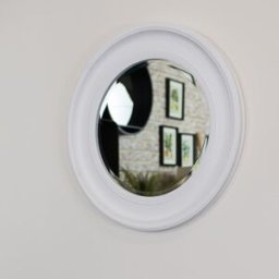 Round Vintage White Wall Mirror 60cm x 60cm Material: Mirrors