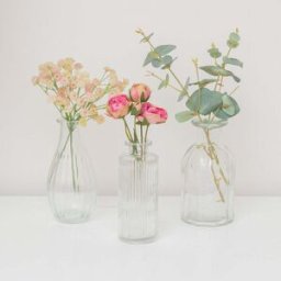 Set Of 3 Clear Glass Vases Material: Home Decor & Accessories