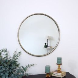 Large Round Champagne Gold Wall Mirror 70cm x 70cm Material: Mirrors