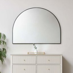 Large Black Arched Wall Mirror 90cm x 120cm Material: Mirrors