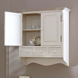 Cream Wall Mounted Cupboard with Drawers - Lyon Range Material: Shop By Room/Bathroom