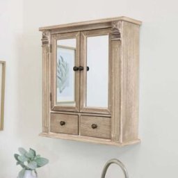 Wooden Mirrored Bathroom Cabinet Material: Home Decor & Accessories/Shelves & Storage/Wall Cabinets