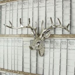 Silver Metal Stags Head 38cm x 25cm Material: Home Decor & Accessories/Wall Art & Plaques