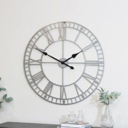Extra Large Silver Skeleton Wall Clock 80cm x 80cm Material: Home Decor & Accessories/Clocks