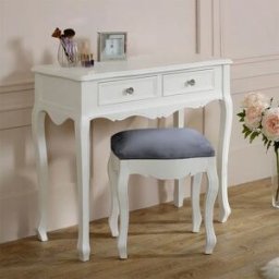 White Dressing Table & Stool Set - Victoria Range Material: Furniture/Furniture Ranges/Victoria Range