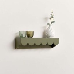 Green Scalloped Wall Storage Shelf - 40cm Material: Home Decor & Accessories/Shelves & Storage