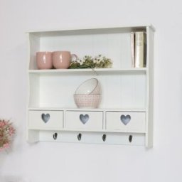Large Pale Cream Wall Shelf with Heart Drawers Material: Home Decor & Accessories/Shelves & Storage