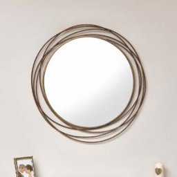 Large Antique Gold Swirl Wall Mirror - 88cm x 85cm Material: Mirrors