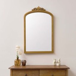 Large Arched Ornate Edge Gold Mirror 80cm x 50cm Material: Mirrors