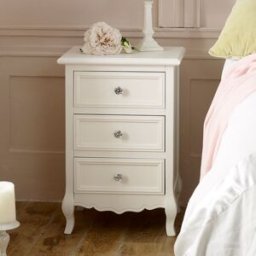 White 3 Drawer Bedside Table - Victoria Range Material: Furniture/Furniture Ranges/Victoria Range