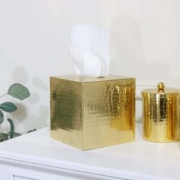 Hammered Gold Metal Tissue Box Material: Home Decor & Accessories