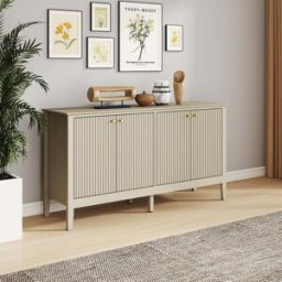 Large Taupe 4 Door Sideboard - Hales Taupe Range Material: Furniture/Furniture Ranges/Hales Range/Hales Taupe Range