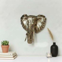 Large Gold Elephant Head Wall Mount Material: Home Decor & Accessories/Wall Art & Plaques