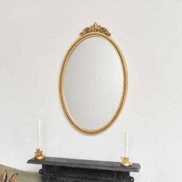 Large Oval Ornate Edge Gold Mirror 80cm x 50cm Material: Mirrors