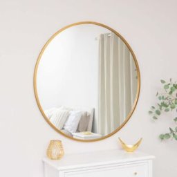 Extra Large Round Gold Wall Mirror 120cm x 120cm (1.2 M x 1.2 M) Material: Mirrors