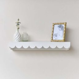 Large White Scalloped Wall Storage Shelf - 61cm Material: Home Decor & Accessories/Shelves & Storage