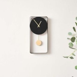 Black Metal Pendulum Wall Clock 41cm Material: Home Decor & Accessories/Clocks