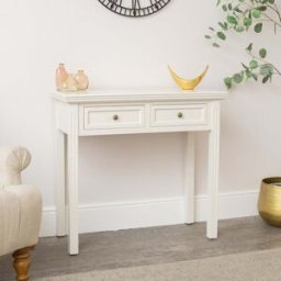 Ivory 2 Drawer Console / Dressing Table - Daventry Ivory Range Material: Furniture/Furniture Ranges/Daventry Range/Daventry Ivory Range