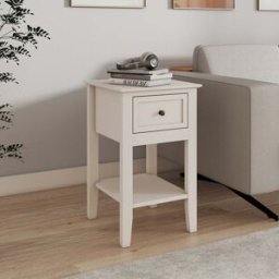 One Drawer Bedside Table - Rowley Pale Cream Range Material: Furniture/Furniture Ranges/Rowley Range/Rowley Pale Cream Range