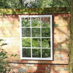 Large Matte White Window Mirror 130cm x 95cm Material: Garden