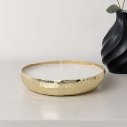 Round Hammered Gold 3 Wick Candle Pot Material: Home Decor & Accessories